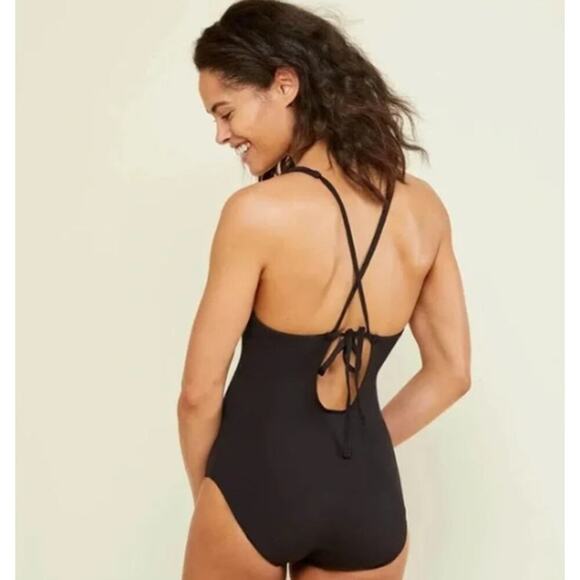 Andie Swim The Bali One Piece Swimsuit Black Size Small LONG TORSO New with Tags - Picture 3 of 7